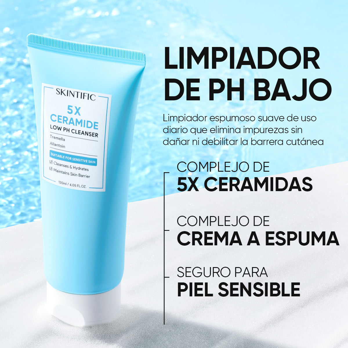 Limpiador facial 5X Ceramidas pH bajo